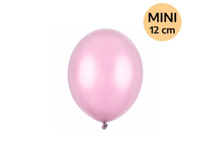 Balonek latex růžový metalický DEKORAČNÍ 12 cm, 1 ks