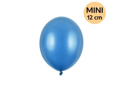 Balonek latex modrý jasný metalický DEKORAČNÍ 12 cm, 1 ks