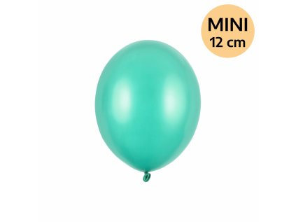 Balonek latex tyrkysový metalický DEKORAČNÍ 12 cm, 1 ks