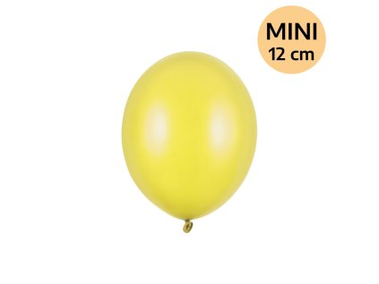 Balonek latex žlutý metalický DEKORAČNÍ 12 cm, 1 ks