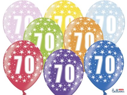 Balonek latex číslo 70 metalický mix barev 30 cm, 1 ks