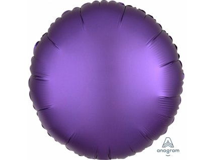 Balonek fóliový kruh fialový saténový, 43 cm