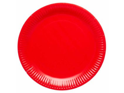 Papírové talířky červené 23 cm, 8 ks