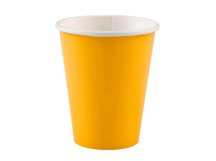 Papírové kelímky žluté 250 ml, 8 ks