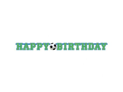 Banner Happy Birthday Fotbal, 130 cm
