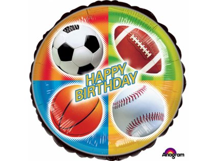 Balonek fóliový Happy Birthday míče, 43 cm