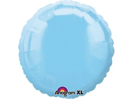 Balonek fóliový kruh modrý světlý, 43 cm