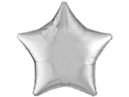 Balonek fóliový hvězda stříbrná, 81 cm