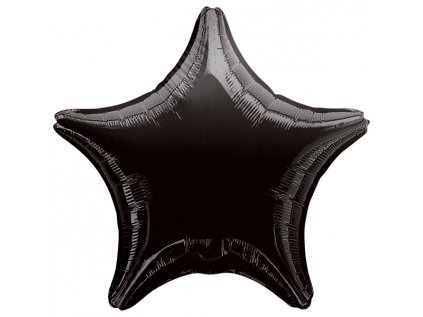 Balonek fóliový hvězda černá, 45 cm