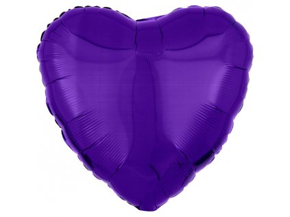 Balonek fóliový srdce fialové, 43 cm