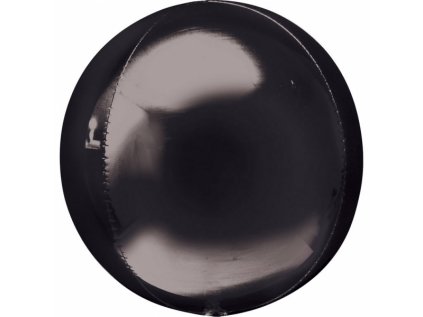 Balonek fóliový koule černá, 40 cm