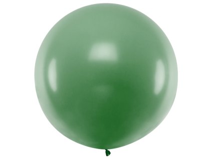 Jumbo balon pastelový zelený tmavý, 1 m