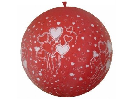 Jumbo balon závěsný Srdce bílá, 1 m
