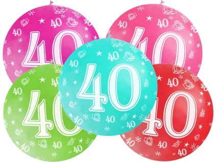Jumbo balon závěsný číslo 40 pastelový mix barev, 1 m