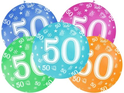Jumbo balon závěsný číslo 50 pastelový mix barev, 1 m