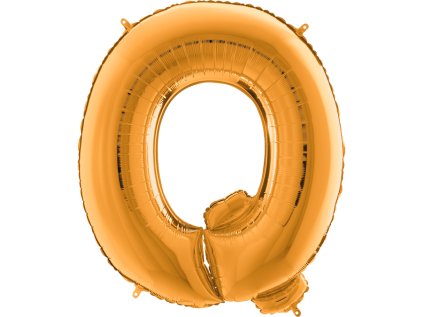 Fóliové písmeno Q zlaté, 102 cm