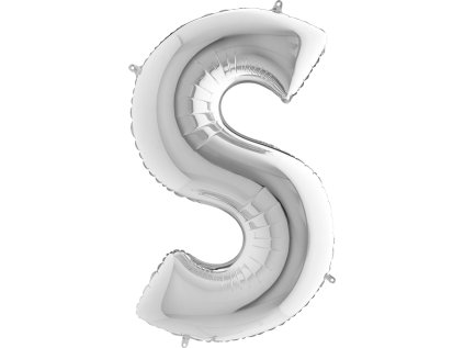 Fóliové písmeno S stříbrné, 102 cm