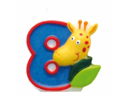 Narozeninová svíčka číslo 8 džungle