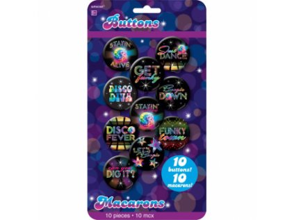 Odznaky Disco Fever 70's, 10 ks