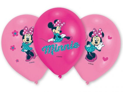 Balonky latex Minnie Mouse 28 cm, 6 ks