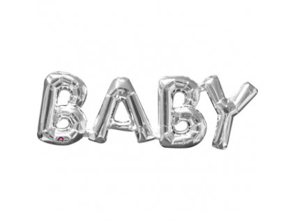 Fóliový nápis BABY stříbrný, 66 x 22 cm