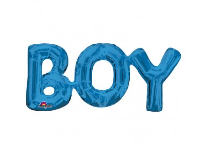 Fóliový nápis BOY modrý, 50 x 22 cm