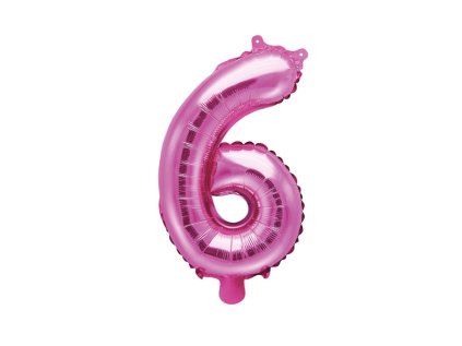 Fóliové číslo 6 růžové, 35 cm