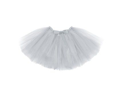Tylová sukně šedá, obvod 95 cm