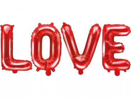 Fóliový nápis LOVE červený, 140 cm x 35 cm