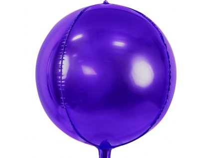 Balonek fóliový koule fialová metalická, 40 cm
