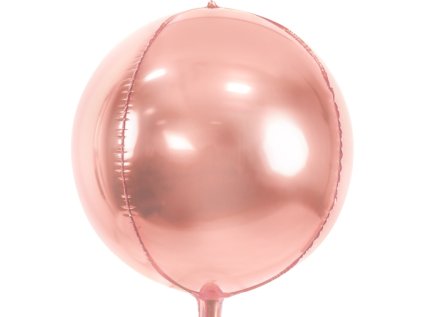 Balonek fóliový koule růžově zlatá metalická, 40 cm