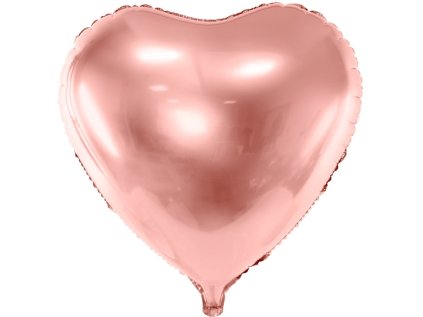 Balonek fóliový srdce růžově zlaté, 61 cm