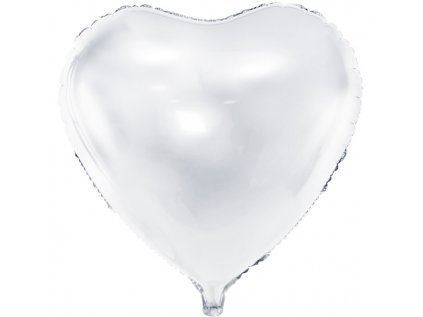 Balonek fóliový srdce bílé, 45 cm
