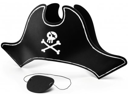 Pirátský klobouk s páskou přes oko