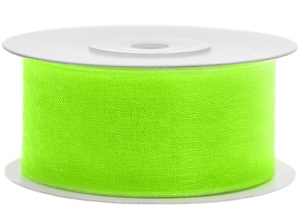 Stuha šifonová neonová zelená, 38 mm x 25 m