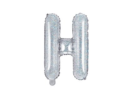 Fóliové písmeno H holografické stříbrné, 35 cm