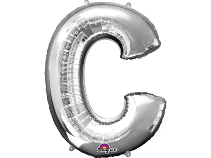 Fóliové písmeno C stříbrné, 83 cm