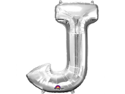 Fóliové písmeno J stříbrné, 83 cm