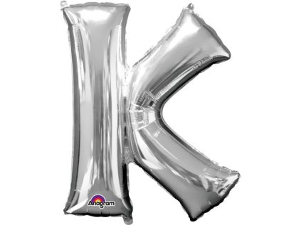 Fóliové písmeno K stříbrné, 83 cm