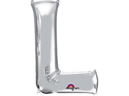 Fóliové písmeno L stříbrné, 83 cm