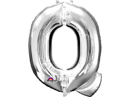 Fóliové písmeno Q stříbrné, 83 cm