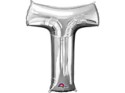 Fóliové písmeno T stříbrné, 83 cm