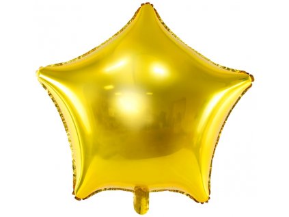 Balonek fóliový hvězda zlatá metalická, 48 cm