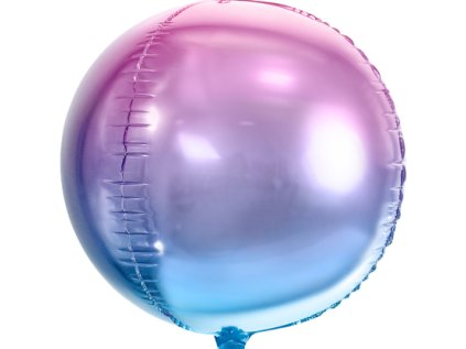 Balonek fóliový koule ombré fialovo-modrá, 40 cm