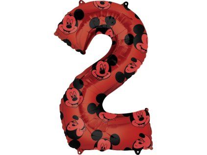 Balonek fóliový číslo 2 Mickey Mouse, 66 cm