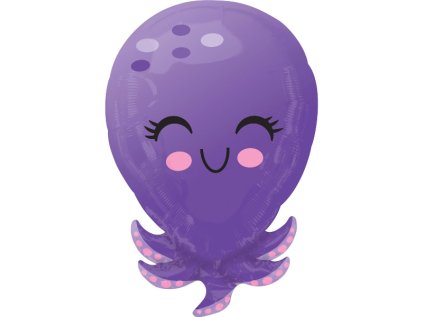 Balonek fóliový Chobotnice fialová, 53 cm