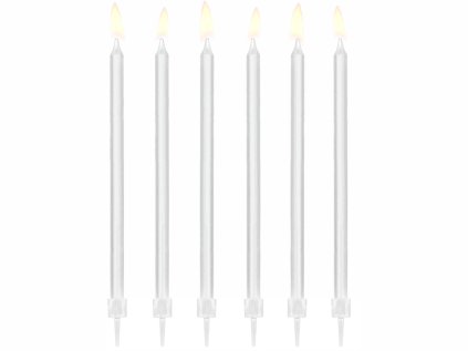 Dortové svíčky bílé, 12 ks
