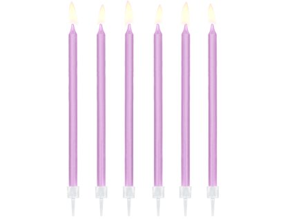 Dortové svíčky fialové, 12 ks