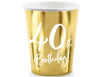 Papírové kelímky číslo 40 zlaté metalické 220 ml, 6 ks