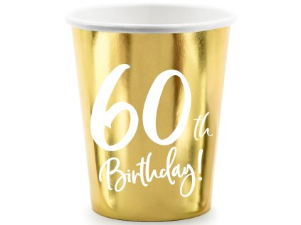 Papírové kelímky číslo 60 zlaté metalické 220 ml, 6 ks